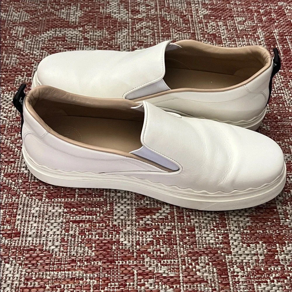 Chloe White Slip-On Sneakers - Picture 4 of 9